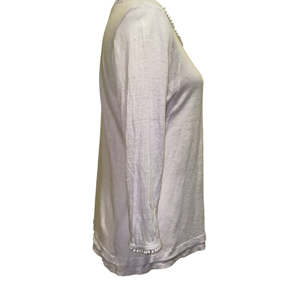 J. Jill Lavender Linen Top Medium - Picture 6 of 7